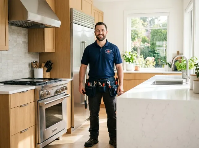 Appliance Repair Hero technician in a Birds Landing, CA kitchen after an appliance repair